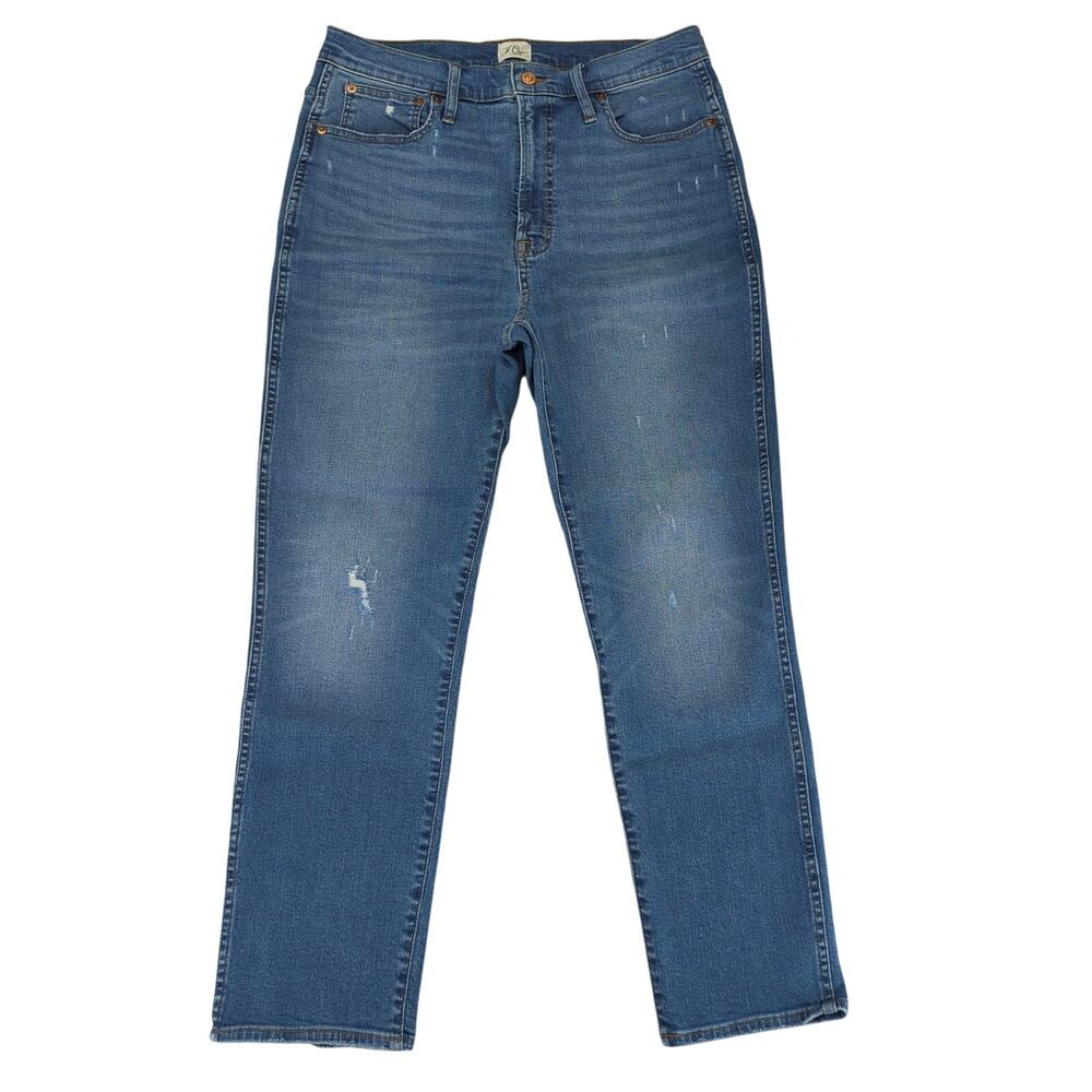 J.Crew High-rise Vintage Straight Leg Jeans Distressed AN018 Women's 31‎ Stretch